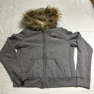 Hollister Sherpa lined zip up hoodie